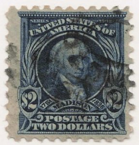 USA 1917 Used Stamp SC479 James Madison Dark blue 2 Dollar 1917