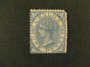 Ceylon #61 mint hinged short perf crease a21.7 2657