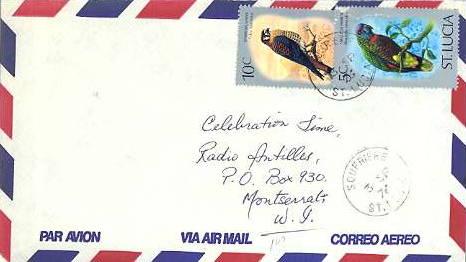 Saint Lucia 5c St. Lucia Parrot and 10c American Kestrel 1976 Soufriere, St. ...