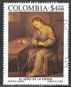 COLOMBIA 1975 4p Art Paintings Airmail Sc C617 VFU