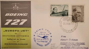 MI) 1964, ARGENTINA, RAILWAY, FROM BUENOS AIRES TO EUROPE - ROME, MONACO, DUSSEL