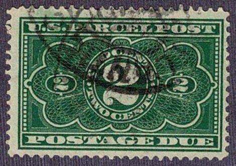 USA #JQ2 used 2c parcel post postage due