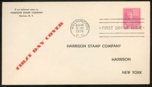 U.S. #814 FDC F-VF