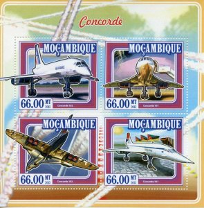 Mozambique 2015 MNH Concorde Stamps Supersonic Aircraft Aviation 4v M/S