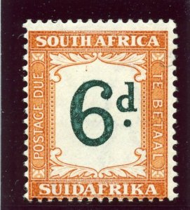 South Africa 1933 KGV Postage Due 6d green & brown-ochre MLH. SG D29. Sc J28.