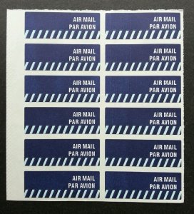 *FREE SHIP Singapore Post Airmail Sticker (12v sheet) MNH Postal Par Avion