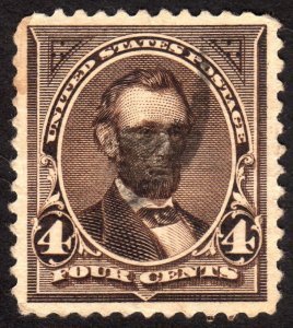 1895, US 4c, Lincoln, Used, Very nice centered, thin, Sc 269