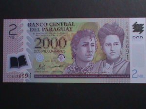 PARAGIAU-CENTRAL BANK OF PARAGUAY POLYMER $2000 NOTE-UNC- VERY FINE HARD TO FIND