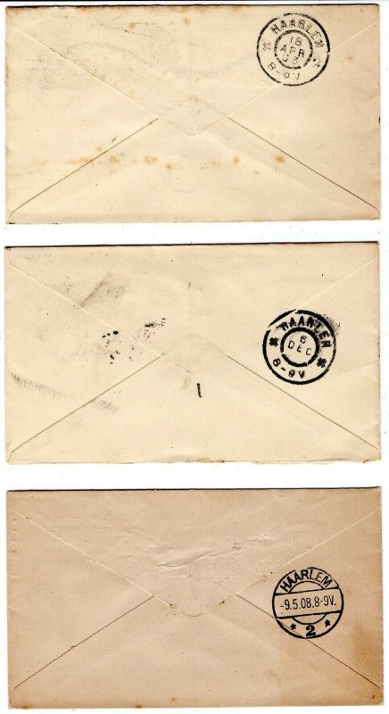 GB KEVII Covers[3}London PERFINS *ABN/CSL*Uprated Stationery Haarlem 1900s MZ548