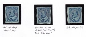 CANADA # 91 x 3 KEV11 MH VARIETIES ONE HAS A THIN AND IS NOT COUNTED CV $700