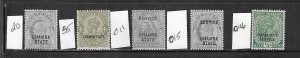 INDIA-CHAMBA SCOTT #20/55/O11/O15/O46 SELECTION- MINT HINGED