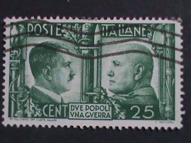​ITALY 1941 SC#415   81 YEARS OLD-HITLER & MUSSOLINI USED STAMP--VERY FINE