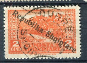 ALBANIA; 1925 ' REPUBLIKA SHQIPTARE ' Optd fine used 2q. value