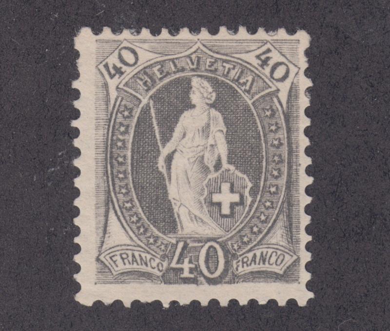 Switzerland Sc 84 MLH. 1882 40c Standing Helvetia   