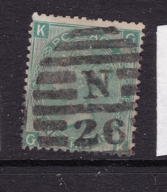 Great Britain a QV a 1/-  green plate 6 from 1867