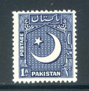 Pakistan 1a Blue SG44a Mounted Mint
