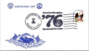 US SPECIAL EVENT CACHETED COVER BICENTENNIAL OF THE AMERICAN REVOLUTION TEANECK