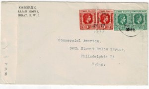 Leeward Islands (Montserrat) GPO cancel on cover to the U.S., censored