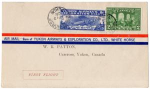 (I.B) Canada Private Air Mail : Yukon Airways 25c (First Flight Cover)