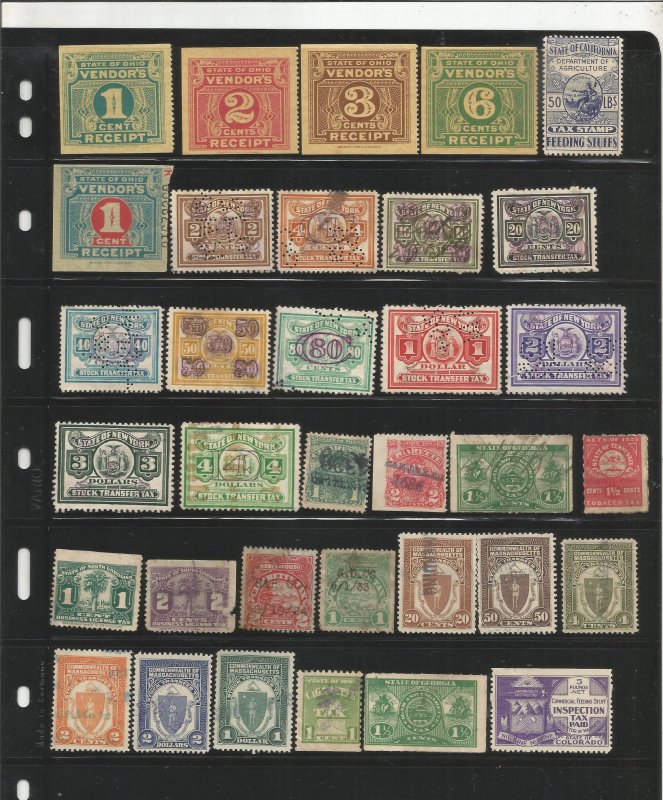 US STATE REVENUE STAMP COLLECTION