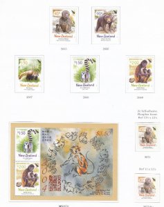 NEW ZEALAND # 1910-1916 + 1914a VF-MLH S/SHEET + SET NZ ZOO ANIMALS