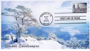 2025, Complete Set (5 covers), Winter Landscapes, Standard Postmark, FDC