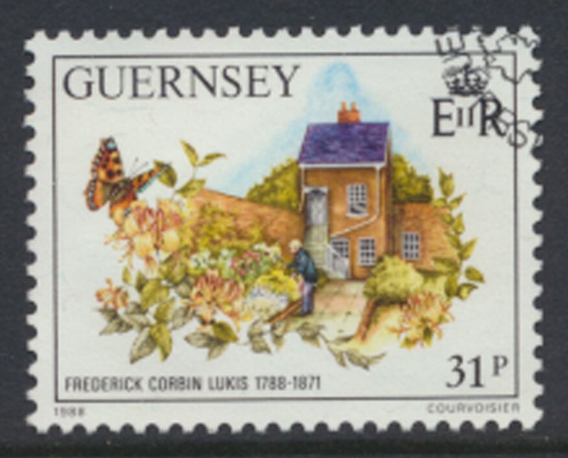 Guernsey  SG 427  SC# 388  Fredrick Lukis  First Day of issue cancel see scan