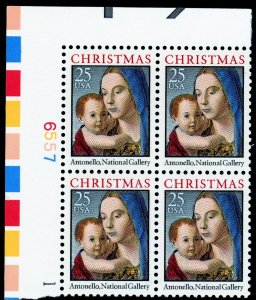 US  2514  Antonello Madonna & Child 25c - Plate Block of 4 -MNH-1990 - 6557-ULS 