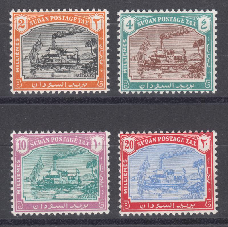 Sudan Sc J12-J15 MNH. 1948 Postage Due depict Steamboat on the Nile, fresh, VF