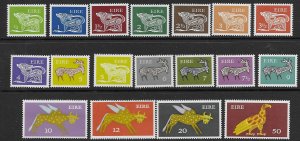 Ireland  290-304  1971-74   set 19  fvf mint nh