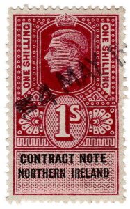 (I.B) George VI Revenue : Contract Note 1/- (Northern Ireland)
