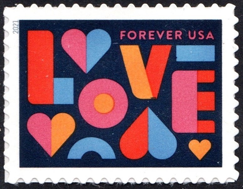 SC#5543 (55¢) LOVE Single (2021) SA