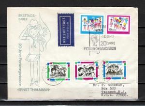 German Dem. Rep. Scott cat. 1069-1070. Young Pioneers issue. First day cover.