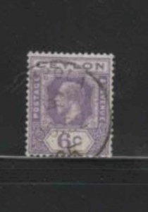 CEYLON #231 1921 6c KING GEORGE V F-VF USED a