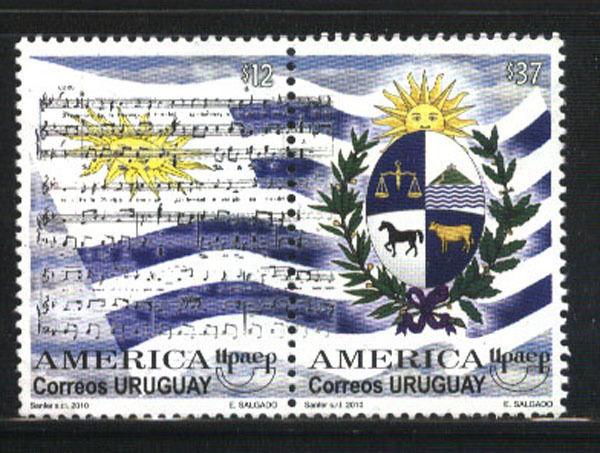 URUGUAY 2010 UPAEP -AMERICA FLAG HYMN BLASON Yv 2448-9 MNH  