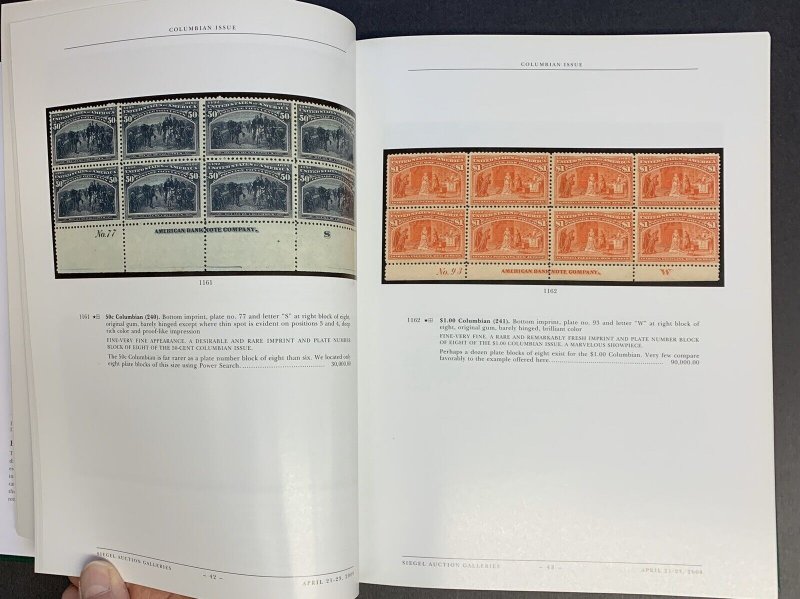 M.L.G. Collection of U.S. Plate Blocks, R.A. Siegel, Sale 971, Apr. 21-23, 2009 