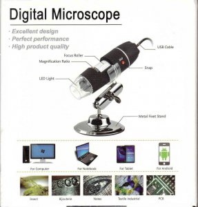 Digital Microscope , USB 1600 x ,Black