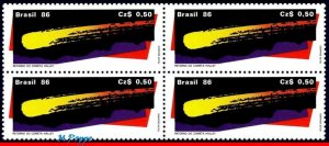 2043 BRAZIL 1986 HALLEY’S COMET, RETURN OF THE COMET, SPACE RHM C-1507 BLOCK MNH