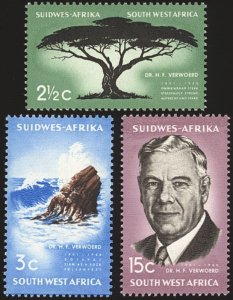 SOUTHWEST AFRICA Sc 309-11 VF/MNH -1967 Dr. H.F. Verwoerd Complete  Set - Fresh