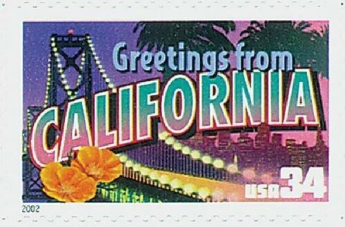 2002 34c Greetings from America, California Scott 3565 Mint F/VF NH |  United States, General Issue Stamp