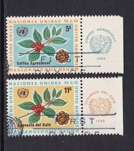 United Nations New York   #158-159  used  1967   coffee agreement