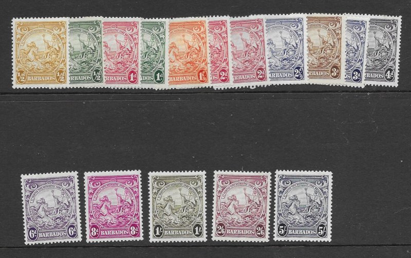 Barbados 193-201  1938 set 16  VF  mint