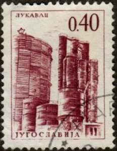 Yugoslavia 835 - Used - 40p Grain Bins (1966) (cv $0.80)