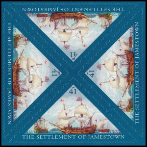 US 4136 Settlement of Jamestown 41c block (4 stamps) MNH 2007 
