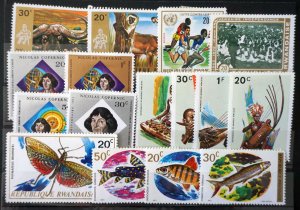 RWANDA 1972 1973   Lot of 16 different commemoratives   MH