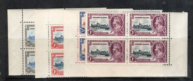 Leeward Islands #96 - #99 Very Fine Never Hinged Corner Block Set