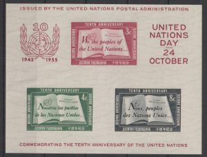 United Nations Scott# 38d 1955 MNH S/S