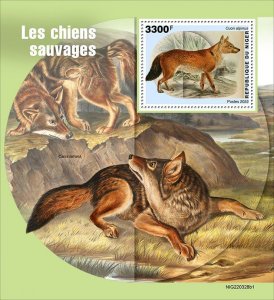 NIGER - 2022 - Wild Dogs - Perf Souv Sheet #1 - Mint Never Hinged