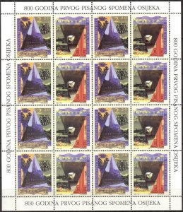 Croatia 1996 800 Years of First Written Mention of the City of Osijek sheet MNH