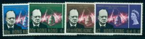 HONG KONG #225-8 Complete set, Churchill Memorial, og, LH, VF, Scott for NH $68.